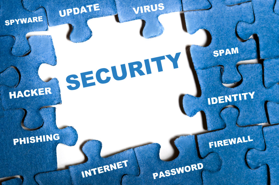 Security blue puzzle pieces assembled - Phishing Alert