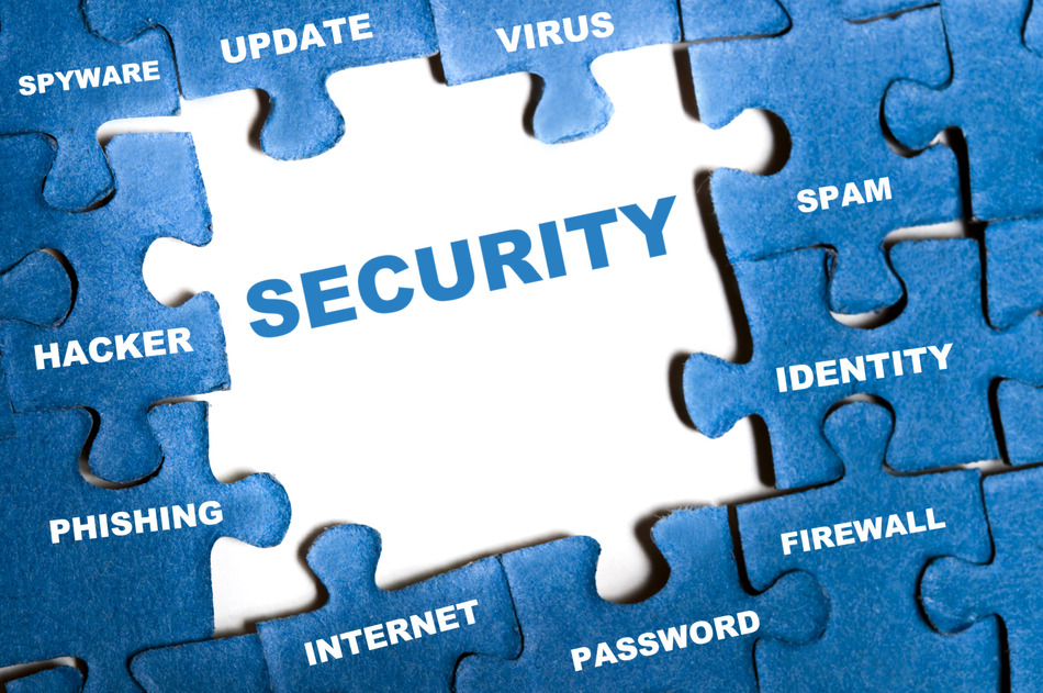Security blue puzzle pieces assembled - Phishing Alert