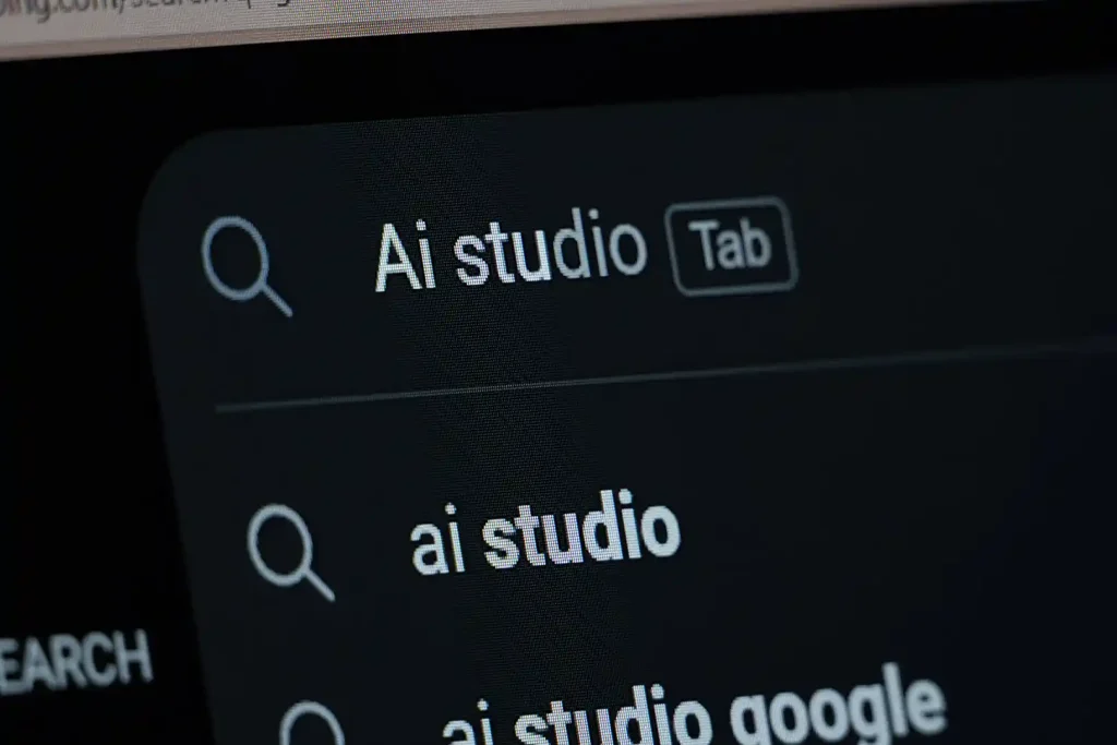 AI Studio search screen on the desktop computer. 