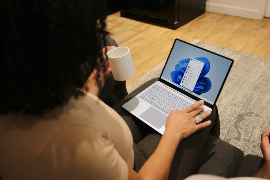 email setup on laptop