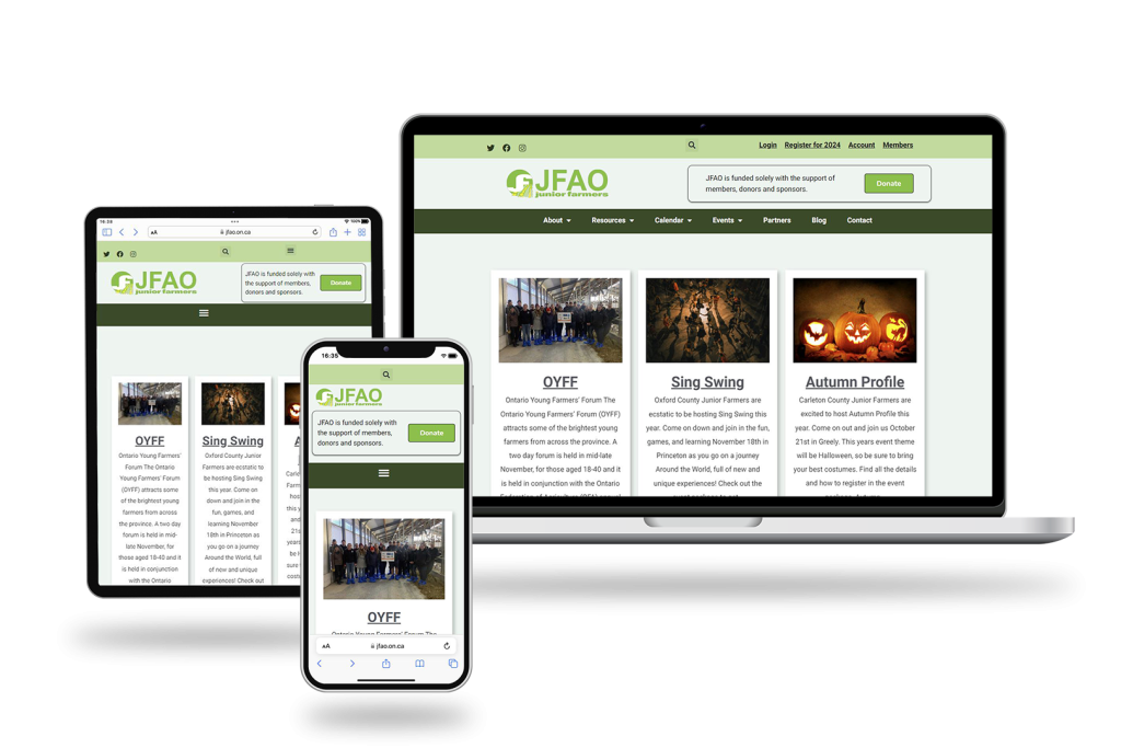 Junior Farmers Association of Ontario screens
